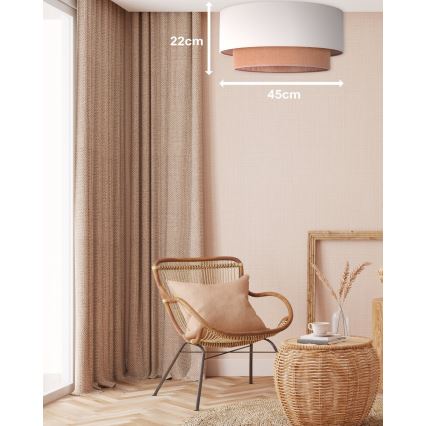 Duolla - Plafondlamp BOHO 1xE27/15W/230V diameter 45 cm beige/bruin