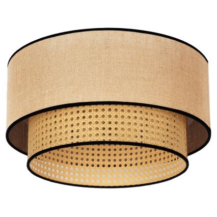 Duolla - Plafondlamp BOHO 1xE27/15W/230V diameter 45 cm beige/rotan