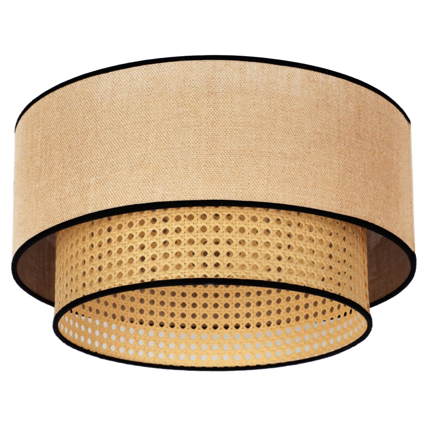 Duolla - Plafondlamp BOHO 1xE27/15W/230V diameter 45 cm beige/rotan