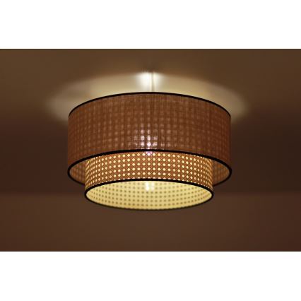 Duolla - Plafondlamp BOHO 1xE27/15W/230V diameter 45 cm beige/rotan