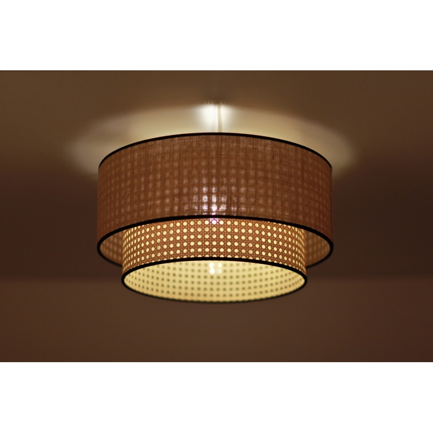 Duolla - Plafondlamp BOHO 1xE27/15W/230V diameter 45 cm beige/rotan