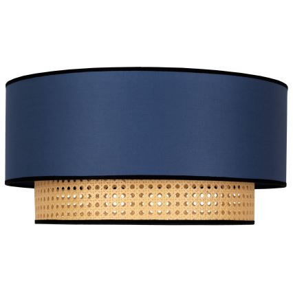 Duolla - Plafondlamp BOHO 1xE27/15W/230V diameter 45 cm blauw/rotan