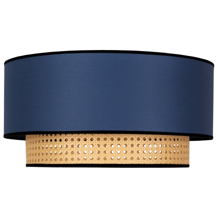 Duolla - Plafondlamp BOHO 1xE27/15W/230V diameter 45 cm blauw/rotan