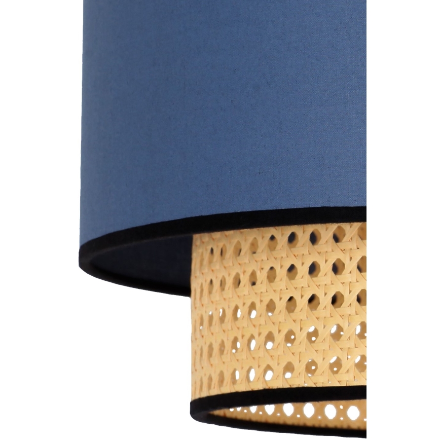 Duolla - Plafondlamp BOHO 1xE27/15W/230V diameter 45 cm blauw/rotan