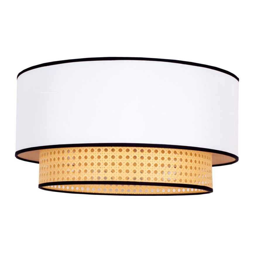 Duolla - Plafondlamp BOHO 1xE27/15W/230V diameter 45 cm wit/rotan