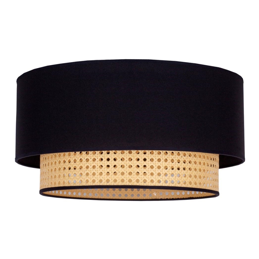 Duolla - Plafondlamp BOHO 1xE27/15W/230V diameter 45 cm zwart/rotan