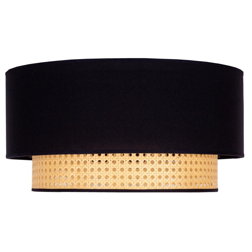 Duolla - Plafondlamp BOHO 1xE27/15W/230V diameter 45 cm zwart/rotan