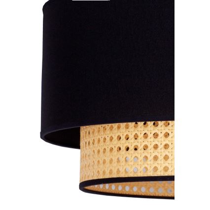 Duolla - Plafondlamp BOHO 1xE27/15W/230V diameter 45 cm zwart/rotan