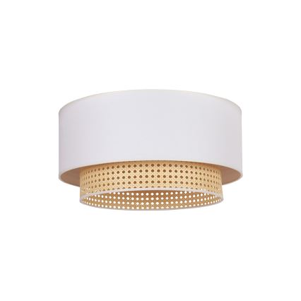 Duolla - Plafondlamp BOHO 1xE27/15W/230V Ø 45 cm creme/rotan