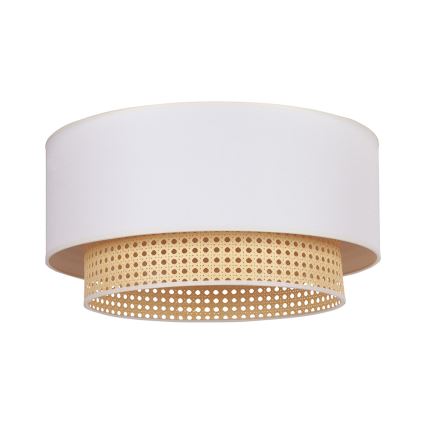 Duolla - Plafondlamp BOHO 3xE27/15W/230V diameter 60 cm crème/rotan