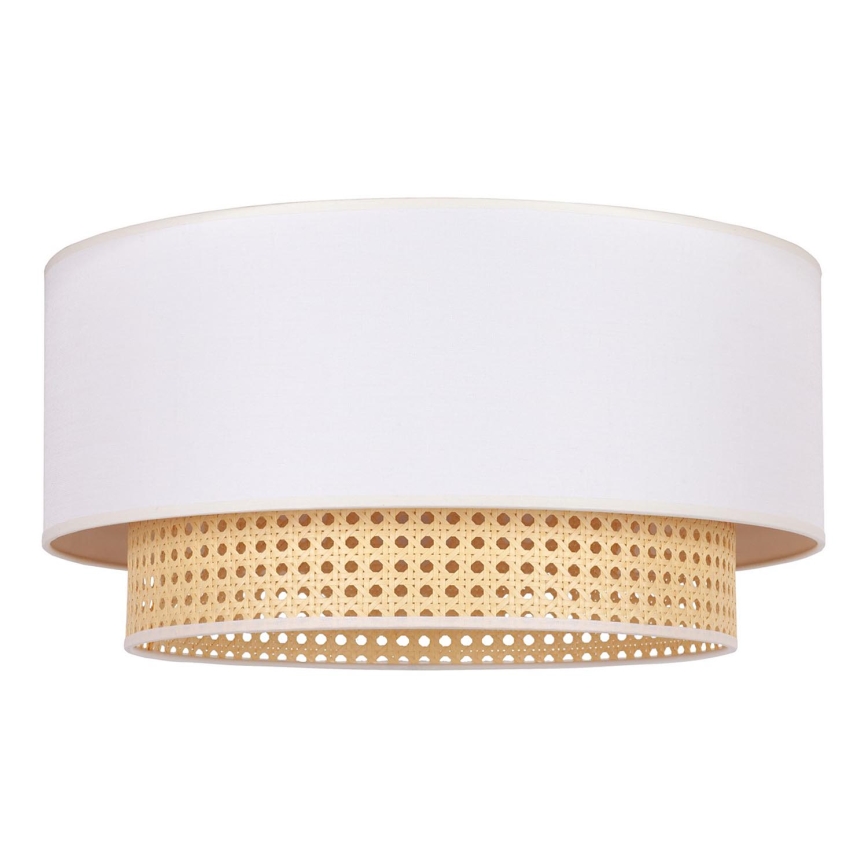 Duolla - Plafondlamp BOHO 3xE27/15W/230V Ø 60 cm crème/rotan