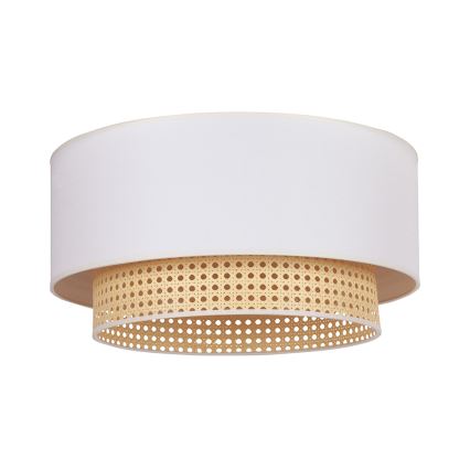 Duolla - Plafondlamp BOHO 3xE27/15W/230V Ø 60 cm crème/rotan