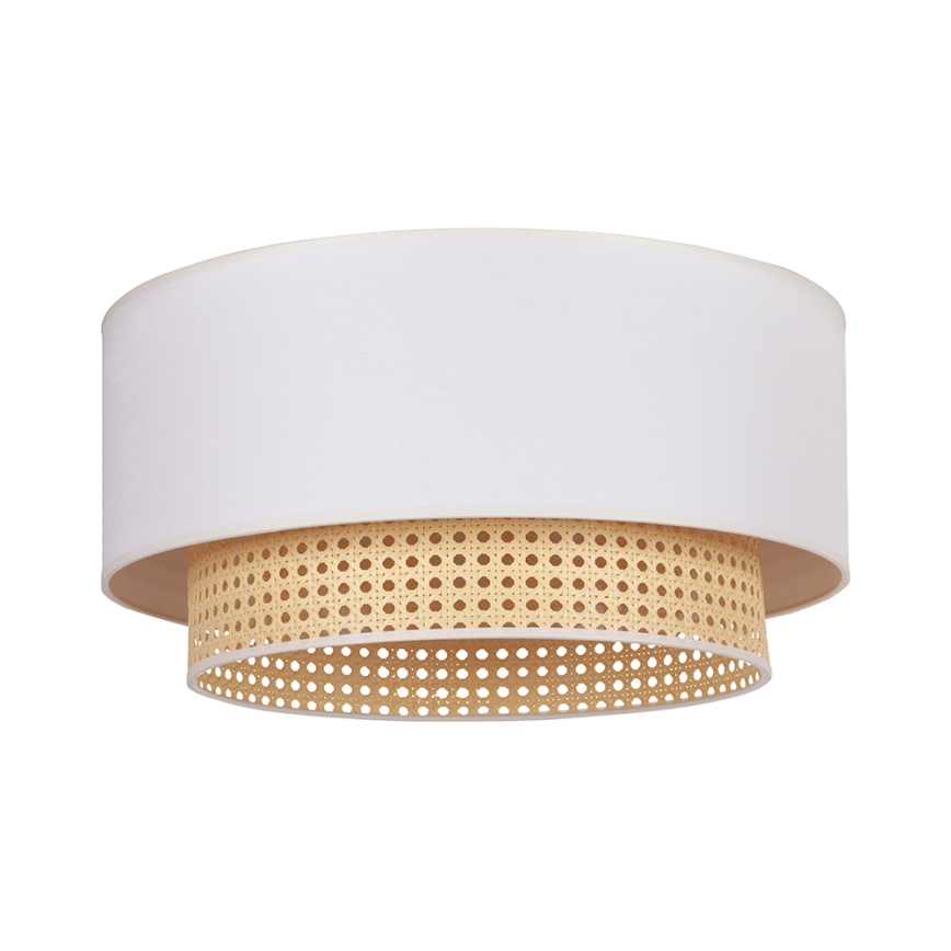 Duolla - Plafondlamp BOHO 3xE27/15W/230V Ø 60 cm crème/rotan