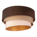 Duolla - Plafondlamp DEVON 1xE27/40W/230V diameter 45 cm bruin/beige