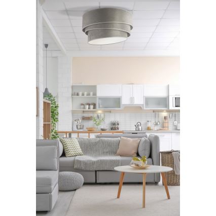 Duolla - Plafondlamp DEVON 1xE27/40W/230V diameter 45 cm grijs