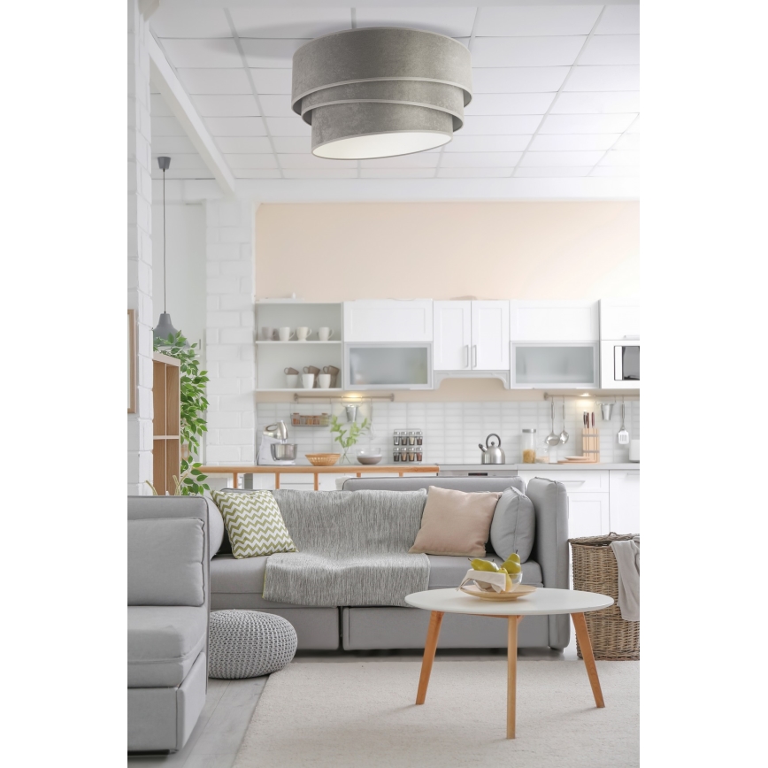 Duolla - Plafondlamp DEVON 1xE27/40W/230V diameter 45 cm grijs