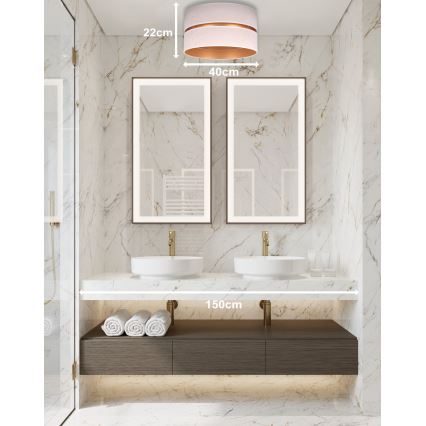 Duolla - Plafondlamp DUO 1xE27/15W/230V diameter 40 cm beige/goud
