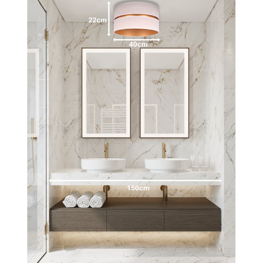 Duolla - Plafondlamp DUO 1xE27/15W/230V diameter 40 cm beige/goud