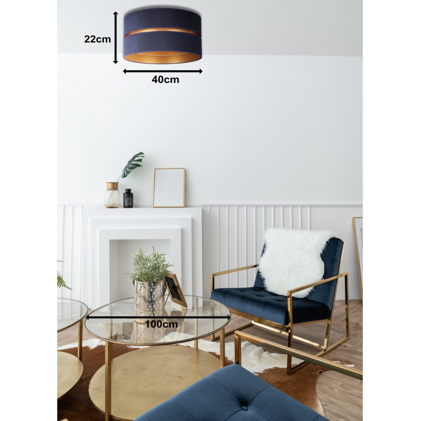 Duolla - Plafondlamp DUO 1xE27/15W/230V diameter 40 cm blauw/goud