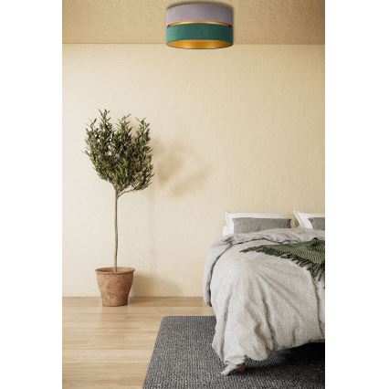Duolla - Plafondlamp DUO 1xE27/15W/230V diameter 40 cm grijs/groen/goud