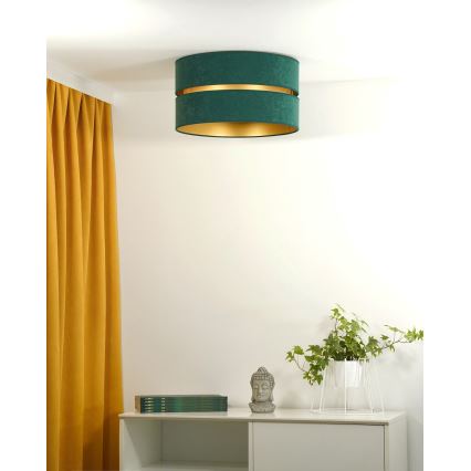 Duolla - Plafondlamp DUO 1xE27/40W/230V diameter 40 cm groen/goud