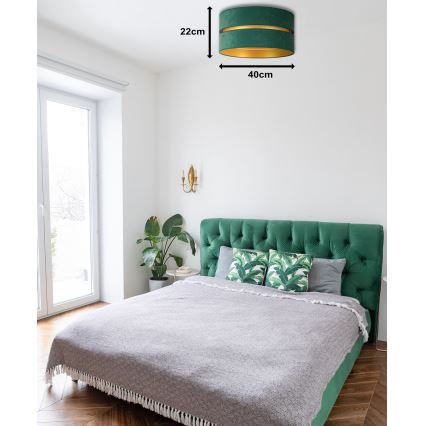 Duolla - Plafondlamp DUO 1xE27/40W/230V diameter 40 cm groen/goud