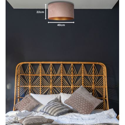 Duolla - Plafondlamp ROLLER 1xE27/15W/230V Ø 40 cm beige/goud