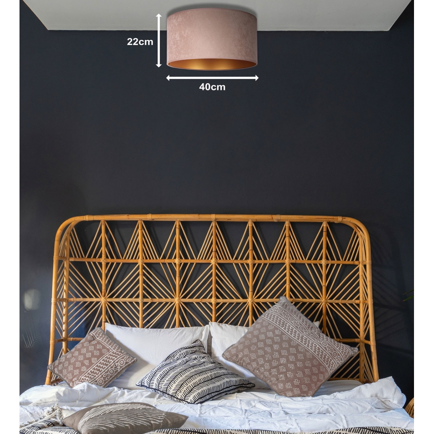 Duolla - Plafondlamp ROLLER 1xE27/15W/230V Ø 40 cm beige/goud