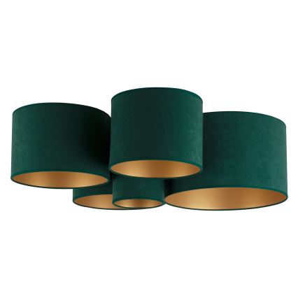 Duolla - Plafondlamp ROLLER PENTO 5xE27/60W/230V groen/goud