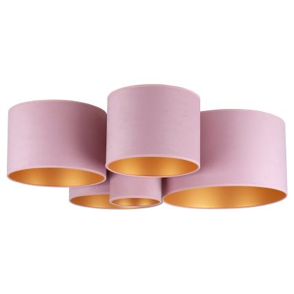 Duolla - Plafondlamp ROLLER PENTO 5xE27/60W/230V roze