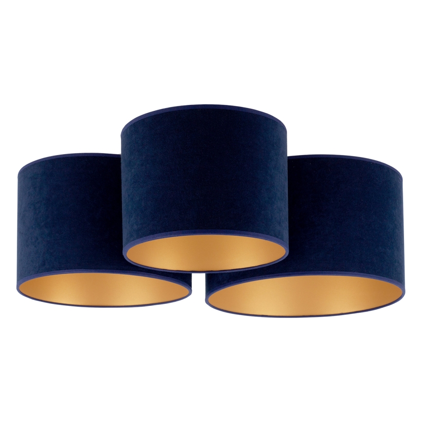 Duolla - Plafondlamp ROLLER TRIO 3xE27/60W/230V blauw