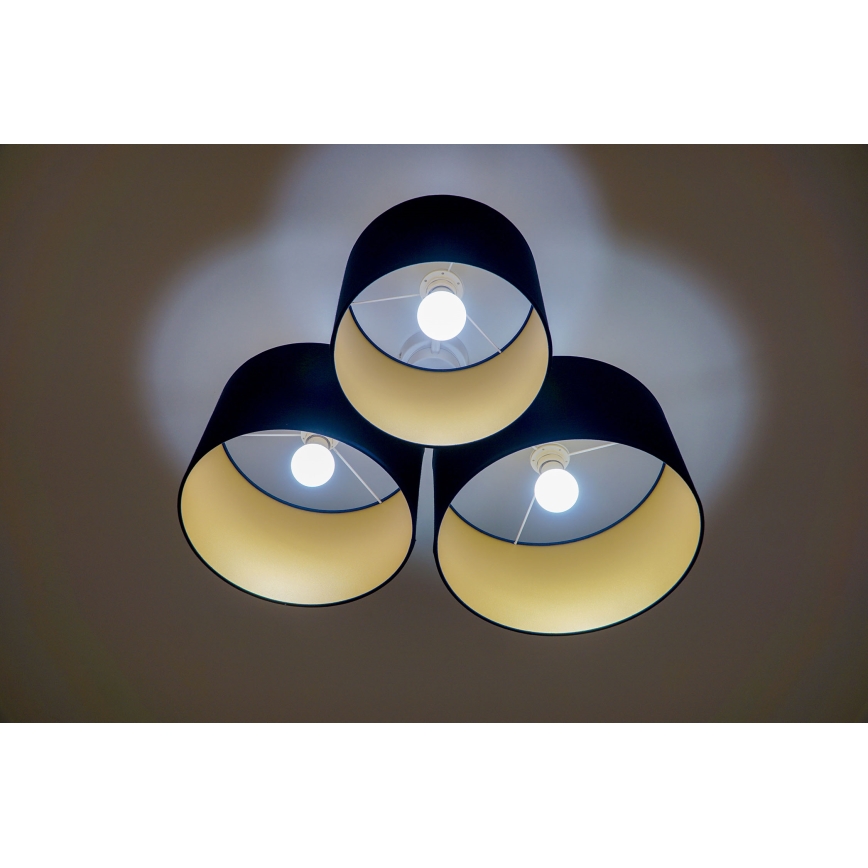 Duolla - Plafondlamp ROLLER TRIO 3xE27/60W/230V blauw