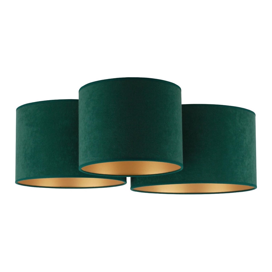 Duolla - Plafondlamp ROLLER TRIO 3xE27/60W/230V groen/goud