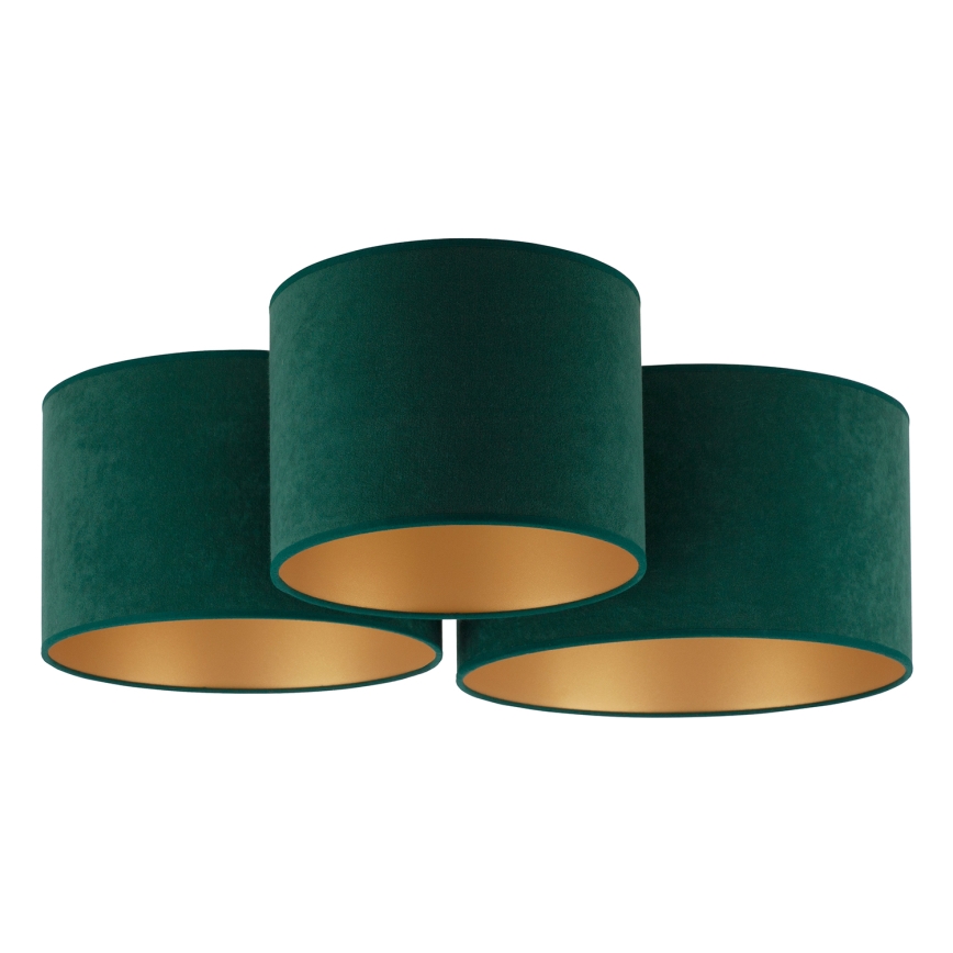 Duolla - Plafondlamp ROLLER TRIO 3xE27/60W/230V groen/goud