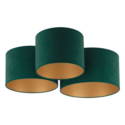 Duolla - Plafondlamp ROLLER TRIO 3xE27/60W/230V groen/goud