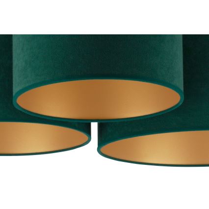 Duolla - Plafondlamp ROLLER TRIO 3xE27/60W/230V groen/goud