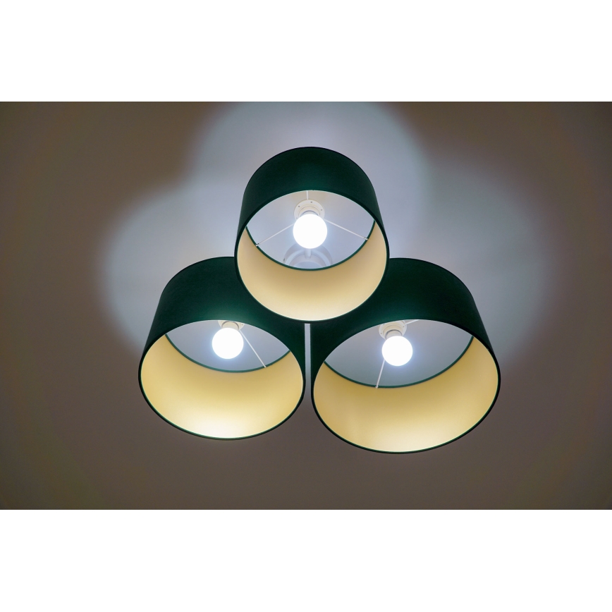 Duolla - Plafondlamp ROLLER TRIO 3xE27/60W/230V groen/goud