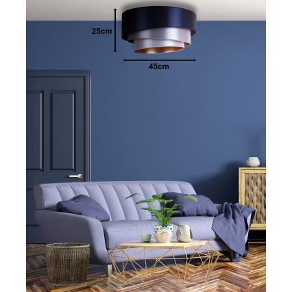 Duolla - Plafondlamp TRIO 1xE27/15W/230V diameter 45 cm blauw/zilver/koper