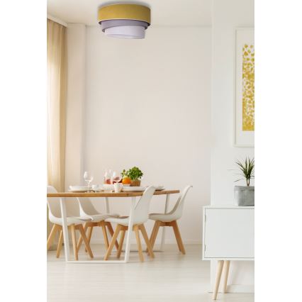 Duolla - Plafondlamp TRIO 1xE27/15W/230V Ø 45 cm geel/grijs/wit