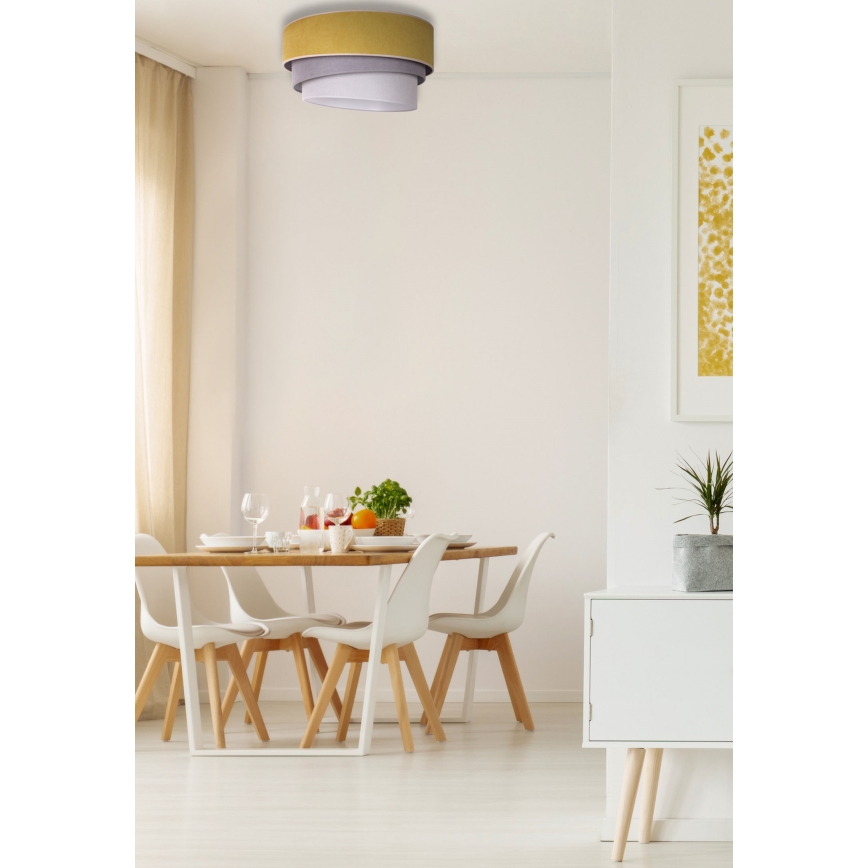 Duolla - Plafondlamp TRIO 1xE27/15W/230V Ø 45 cm geel/grijs/wit