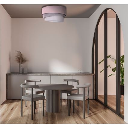 Duolla - Plafondlamp TRIO 1xE27/15W/230V Ø 45 cm roze/grijs/wit