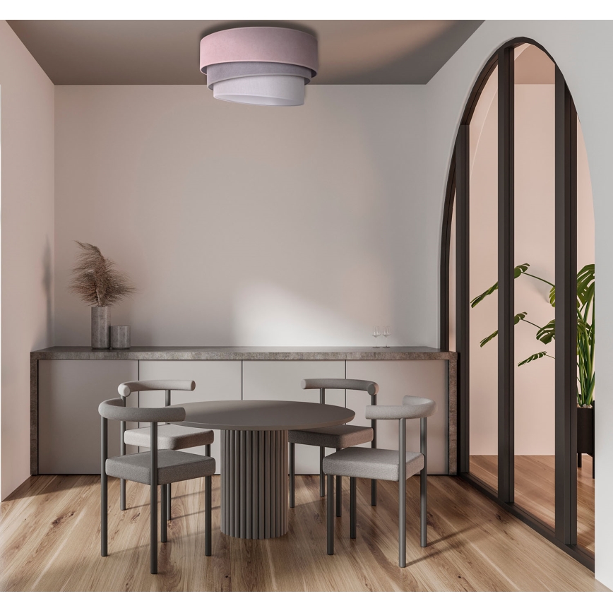 Duolla - Plafondlamp TRIO 1xE27/15W/230V Ø 45 cm roze/grijs/wit