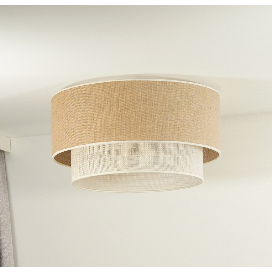 Duolla - Plafondlamp YUTE BOHO 3xE27/15W/230V diameter 60 cm bruin/crème