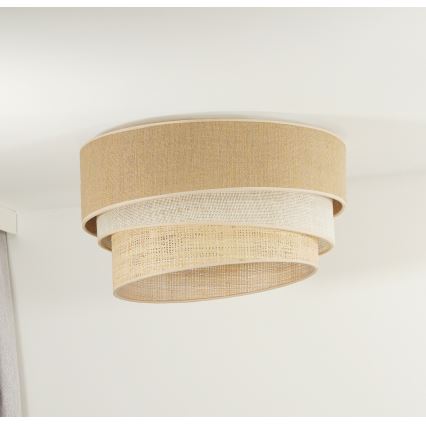 Duolla - Plafondlamp YUTE TRIO 1xE27/15W/230V diameter 45 cm bruin/grijs/beige