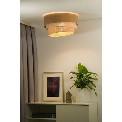 Duolla - Plafondlamp YUTE TRIO 3xE27/15W/230V diameter 60 cm bruin/grijs/beige