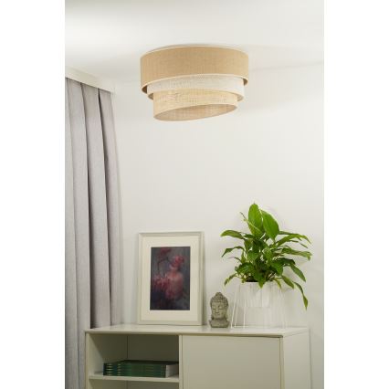 Duolla - Plafondlamp YUTE TRIO 3xE27/15W/230V diameter 60 cm bruin/grijs/beige