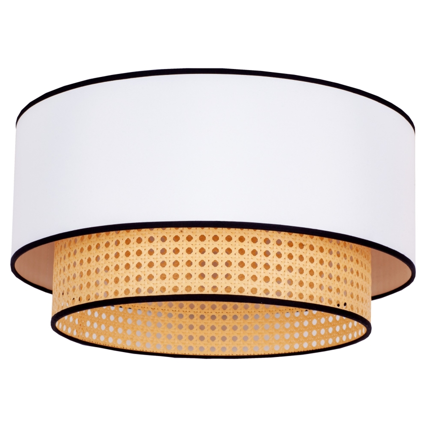 Duolla - Plafonnier BOHO 1xE27/15W/230V d. 45 cm blanc/rotin