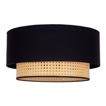 Duolla - Plafonnier BOHO 1xE27/15W/230V d. 45 cm noir/rotin