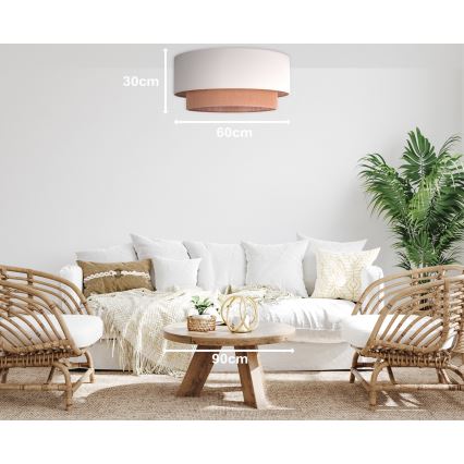 Duolla - Plafonnier BOHO 3xE27/15W/230V d. 60 cm beige/marron