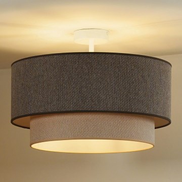Duolla - Plafonnier BOHO ECO RECYCLING 1xE27/15W/230V d. 45 cm marron/crème